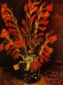 Vase mit roten Gladiolen Vincent van Gogh